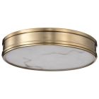 NUVO 62-2121 (KENDALL 14" LED FLUSH MOUNT) Kendall - 14 Inch LED Flush Mount - Burnished Brass with Alabaster Glass