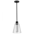 NUVO 62-2171 (AURA 7" LED PENDANT) Aura - 7 Inch LED Pendant - Matte Black - K9 Bubble Crystal - 3000K CCT