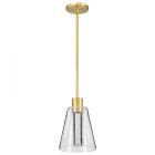 NUVO 62-2181 (AURA 7" LED PENDANT) Aura - 7 Inch LED Pendant - Brushed Brass - K9 Bubble Crystal - 3000K CCT