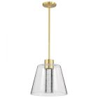 NUVO 62-2182 (AURA 12" LED PENDANT) Aura - 12 Inch LED Pendant - Brushed Brass - K9 Bubble Crystal - 3000K CCT