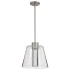 NUVO 62-2192 (AURA 12" LED PENDANT) Aura - 12 Inch LED Pendant - Brushed Nickel - K9 Bubble Crystal - 3000K CCT