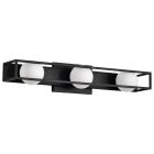 NUVO 62-2243 (JENKINS 24" LED 3 LIGHT VANITY) Jenkins - 24 Inch 3 Light LED Vanity - Matte Black with Frosted Glass