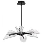 NUVO 62-2281 (SEDONA 28" LED 6 LIGHT CHAND) Sedona - 28 Inch 6 Light LED Chandelier - Matte Black - Silk Screened Acrylic Lens