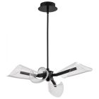 NUVO 62-2283 (SEDONA 27" LED 4 LIGHT CHAND) Sedona - 27 Inch 4 Light LED Chandelier - Matte Black - Silk Screened Acrylic Lens