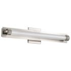NUVO 62-2386 (LARISSA 24" LED VANITY 3000K) Larissa - 24 Inch LED Vanity - 3000K CCT - Brushed Nickel Finish - Opaque Glass