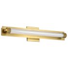 NUVO 62-2387 (LARISSA 24" LED VANITY 3000K) Larissa - 24 Inch LED Vanity - 3000K CCT - Vintage Brass Finish - Opaque Glass