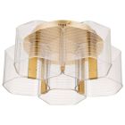 NUVO 62-2401 (KENZO LED 5 LIGHT FLUSH) Kenzo - LED 5 Light Flush Mount - Vintage Brass Finish - Light Guide Panel