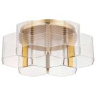NUVO 62-2402 (KENZO LED 6 LIGHT FLUSH) Kenzo - LED 6 Light Flush Mount - Vintage Brass Finish - Light Guide Panel