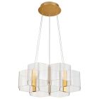 NUVO 62-2403 (KENZO LED 6 LIGHT CHANDELIER) Kenzo - LED 6 Light Chandelier - Polished Anodized Bronze Finish - Light Guide Panel