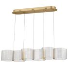 NUVO 62-2405 (KENZO LED 6 LT ISLAND PENDANT) Kenzo - LED 6 Light Island Pendant - Polished Anodized Bronze Finish - Light Guide Panel