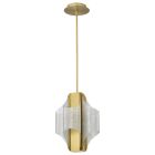NUVO 62-2412 (IDRIS LED 4 LIGHT PENDANT) Idris - LED 4 Light Pendant - Vintage Brass Finish - Light Guide Panels
