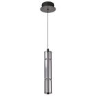 NUVO 62-2451 (EVANDER 16" LED MINI PENDANT) Evander - LED 16 Inch Mini Pendant - Matte Black Finish - Smoked Glass