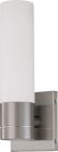 Nuvo 62/2934 Link; 1 Light; LED Tube Wall Sconce with White Glass; Brushed Nickel Finish