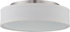 Nuvo 62/524 Heather; LED Flush Fixture with White Linen Shade
