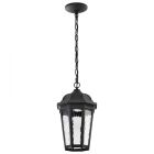 NUVO 62-5944 (EAST RIVER 1LT OUTDOOR HANGING) East River Collection - 1 Light Outdoor Hanging Fixture - LED - SMART - Starfish RGBTW - CCT Selectable - Matte Black - Clear Water Glass
