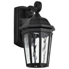 NUVO 62-5945 (EAST RIVER 1LT OUTDOOR SM WALL) East River Collection - 1 Light Outdoor Small Wall Fixture - LED - SMART - Starfish RGBTW - CCT Selectable - Matte Black - Clear Water Glass