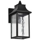 NUVO 62-5997 (AUSTEN 1LT OUTDOOR SM WALL) Austen Collection - 1 Light Outdoor Small Wall Fixture - LED - SMART - Starfish RGBTW - CCT Selectable - Matte Black - Clear Water Glass