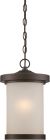 Nuvo 62/645 Diego; LED Outdoor Hanging with Satin Amber Glass