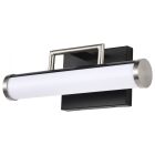 NUVO 62-656 (SOLANO LED SMALL VANITY) Solano LED Small Vanity - Black and Brushed Nickel Finish - White Acrylic Lens