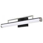 NUVO 62-658 (SOLANO LED MEDIUM VANITY) Solano LED Medium Vanity - Black and Brushed Nickel Finish - White Acrylic Lens