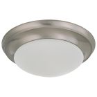 NUVO 62-688 LED 14 25W TWIST & LOCK FIXTU 25W; Flush Mount Twist & Lock Fixture; LED; 14 in.; Brushed Nickel Finish; Frosted Glass