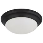 NUVO 62-689 LED 14 25W TWIST & LOCK FIXTU 25W; Flush Mount Twist & Lock Fixture; LED; 14 in.; Matte Black Finish; Frosted Glass