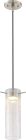 Nuvo 62/952 Pulse; LED Mini Pendant with Clear Crackle Glass; Brushed Nickel Finish