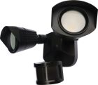 Nuvo 65/215 LED Security Light; Dual Head; Black Finish; 3000K; Motion Sensor