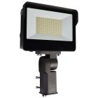 NUVO 65-543 LED WATT/CCT SELECTABLE FLOOD LED Tempered Glass Flood Light with Bypassable Photocell; CCT Selectable 3K/4K/5K; Wattage Adjustable 100W/125W/150W; ColorQuick and PowerQuick Technology; Bronze Finish