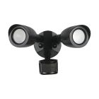 NUVO 65/721 LED 2 BULLET HEAD SECURITY LGT LED Security Light; Dual Head; Motion Sensor Included; Black Finish; 4000K