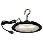 NUVO 65/965 LED 80W UFO W/PLUG/120V 80 Watt; Hi-Pro Shop Light with Plug; 8" Dia.; 5000K; Black Finish; 120 Volt