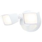 NUVO 65-997 (LED 2 HEAD SECURITY FLOOD) LED Security Light with Nightlight - PIR Sensor - Dual Head - Field Selectable - White Finish