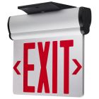 SATCO 67/111 EL EXIT SIGN - DF RD MIR Red (Mirror) Edge Lit LED Exit Sign, 90min Ni-Cad backup, 120/277V, Dual Face, Top/Back/End Mount