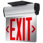 NUVO 67-111 (EL EXIT SIGN - DF RD MIR) Red (Mirror) Edge Lit LED Exit Sign, 90min Ni-Cad backup, 120/277V, Dual Face, Top/Back/End Mount