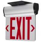 SATCO 67/113 EL EXIT SIGN - SF RD CLR Red (Clear) Edge Lit LED Exit Sign, 90min Ni-Cad backup, 120/277V, Single Face, Top/Back/End Mount