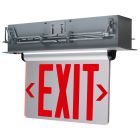SATCO 67/114 REC EL EXIT SIGN - SF RD CLR Red (Clear) Edge Lit LED Exit Sign; 3.14 Watts; Single Face; 120V/277 Volts; Clear Finish
