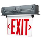 NUVO 67-114 (REC EL EXIT SIGN - SF RD CLR) Red (Clear) Edge Lit LED Exit Sign - 3.14 Watts - Single Face - 120V/277 Volts - Clear Finish