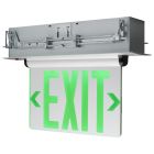 SATCO 67/115 REC EL EXIT SIGN - DF GR MIR Green (Mirror) Edge Lit LED Exit Sign; 2.94 Watts; Dual Face; 120V/277 Volt; Silver Finish