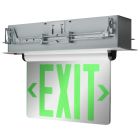 NUVO 67-115 (REC EL EXIT SIGN - DF GR MIR) Green (Mirror) Edge Lit LED Exit Sign - 2.94 Watts - Dual Face - 120V/277 Volt - Silver Finish