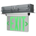 NUVO 67-116 (REC EL EXIT SIGN - SF GR CLR) Green (Clear) Edge Lit LED Exit Sign - 2.94 Watts - Single Face - 120V/277 Volts - Clear Finish
