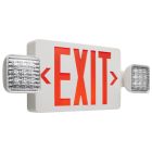 SATCO 67/122 EXIT/LIGHT DH - RED - RC Combination Red Exit Sign/Emergency Light, 90min Ni-Cad backup, 120/277V, Dual Head, Single/Dual Face, Universal Mounting, Remote Compatible
