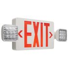 NUVO 67-122 (EXIT/LIGHT DH - RED - RC) Combination Red Exit Sign/Emergency Light, 90min Ni-Cad backup, 120/277V, Dual Head, Single/Dual Face, Universal Mounting, Remote Compatible