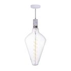 Bulbrite 810174 LED4PS52/22K/FIL/PEND/HW/NAT/WHT-SILV 4W LED PEAR SHAPED GRAND 2200K FILAMENT W/ WHITE MARBLE PENDANT WITH WHITE STRING