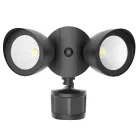 Naturaled  9691 BFD20/830/BK-SEN (Security Lights - Dual Head - With Motion SN - Photocell) 120V (20W) 50,000Hr 1400 3000K