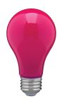 Satco S14989 8A19/PINK/LED/E26/120V 8W A19 LED; Ceramic Pink; Medium base; 360 deg. beam spread; 120V