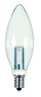 Satco S9152 1W CTC/LED/120V/CD 1W LED; BA9 1/2; Clear; 2700K; Candelabra base; 120V