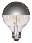 Satco S9828 4.5G25/SLV/LED/E26/27K/120V 4.5W G25 LED; Silver crown; Medium base; 2700K; 430 Lumens; 120V