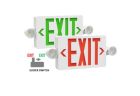 Halco 97102 EMG-EXC-WH-RG Emergence Series White Thermoplastic Combination Exit/EM Unit Universal Red/Green Universal Single/Double Face Universal Mounting