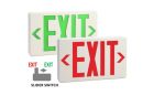 Halco 97100 EMG-EXE-WH-RG Emergence Series White Thermoplastic Exit Sign Universal Red/Green Universal Single/Double Face Universal Mounting