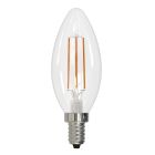 Bulbrite 861413 LED4B11/27K/FIL/4/JA8-4PK Pack of (4) 4 Watt Dimmable Clear Filament B11 Candelabra (E12) LED Light Bulb - 350 Lumens, 2700K